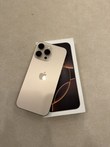 телефоны в рассрочку только паспорт: IPhone 16 Pro Max, Колдонулган, 256 ГБ, Natural Titanium, Коргоочу айнек, Каптама, Кабель, 96 %
