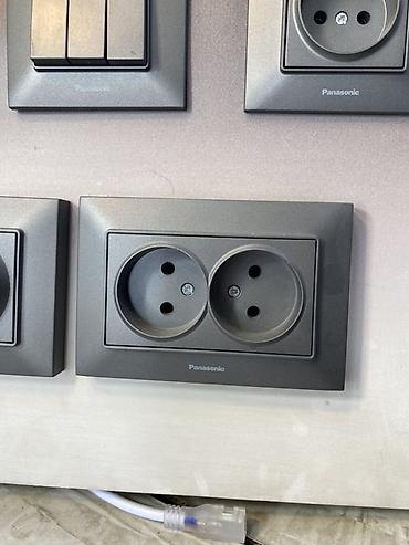 Розетка, С заземлением, Panasonic, Встроенные, 2 гнезда