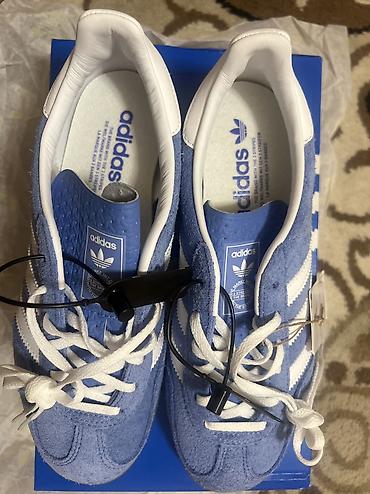 adidas gazeli: Adidas GAZELLE INDOOR — унисекс кроссовки - Цвет: небесно‑синий верх — 10