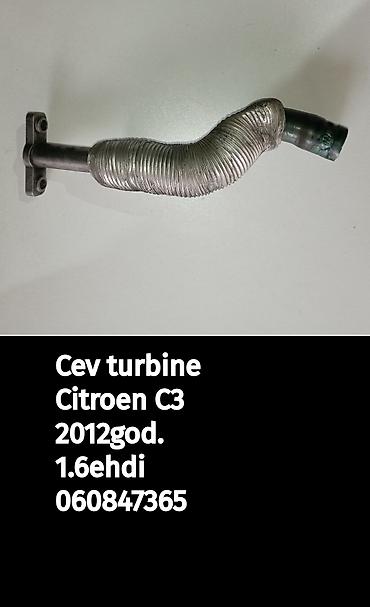 horizontalno: Cev turbine za Citroën C3, motor 1.6 e-HDi, godište 2012. Metalna — 1