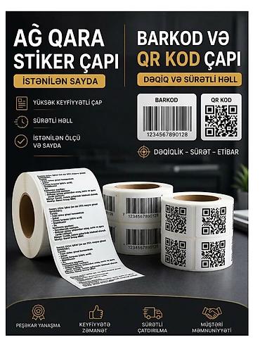 Stiker, etiket, barkod çapları edirik. Hansı sayda olsa fərq etmir