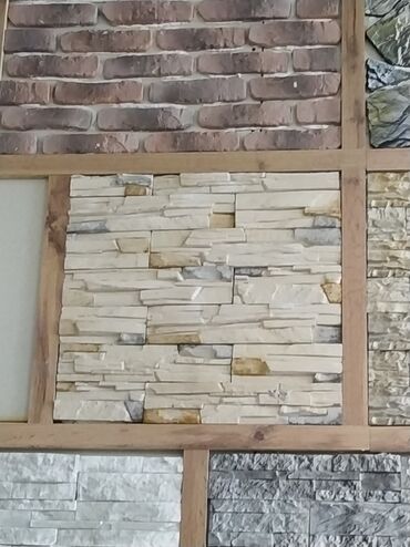 metbex ucun divar kagizlari: Dekorativ daş/divar panelləri – müxtəlif tekstura və rənglərdə. -