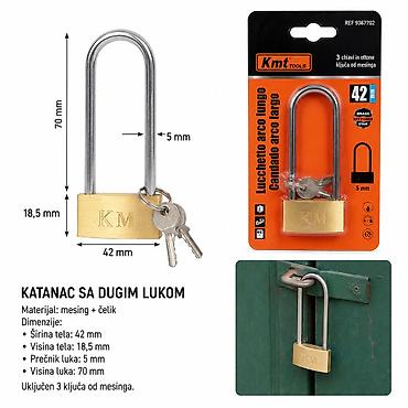 KMT katanac sa dugim lukom – model 42 mm Opis: - Sigurnosni katanac