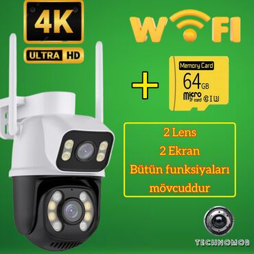 Wifi kamera,64Gb yaddaş,8Mpx. 2 Ekran 🏙️🌆Çol üçün. 💾Heçnəyə ehtiyac