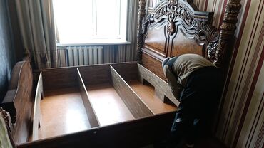Спальные гарнитуры: Спальный гарнитур, Б/у, Двуспальная кровать, Корея, Дерево, Самовывоз