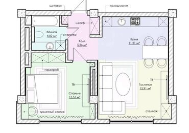 Продажа квартир: 1 комната, 54 м², Элитка, 12 этаж, ПСО (под самоотделку)