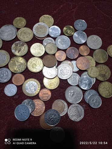 тыйыны: Монеты, разных стран. продаются поштучно, можно оптом за всё