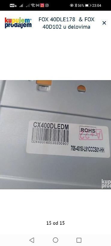 Aksesoari za TV i video: FOX 40DLE178 i FOX 40D102 – delovi za televizore (40") Dostupne — 16
