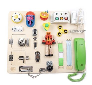 одежды для малышей: Бизиборд настольная развивающая игра доска 50×40см. Busy board