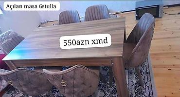 Masa və oturacaq dəstləri: Yemək masası və 6 ədəd stul dəsti - Komplekt: 1 ədəd dikdörtgan masa — 29
