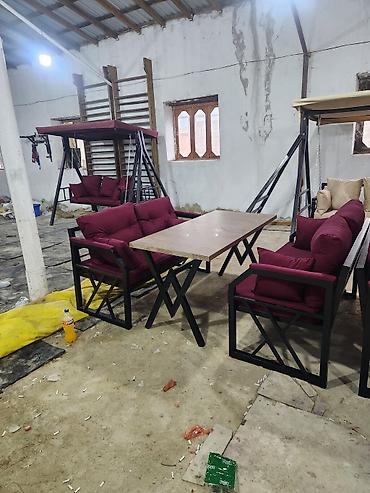 gaming oturacaqlar: Metall karkaslı bağ/terras mebel dəsti - Tərkib: 1 ədəd düzbucaqlı — 4