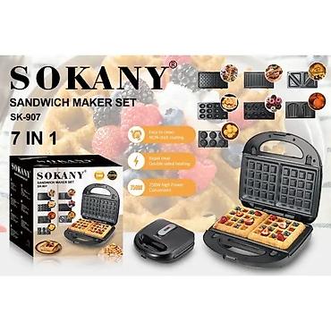 750: Мультипекарь -Вафельница 7 в 1 по акции 3290сом! Сэндвичница Sokany — 2
