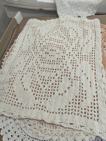Другой текстиль: Большая вязаная салфетка 62 см. Мягкие нитки. приятная на ощупь. Цены — 9