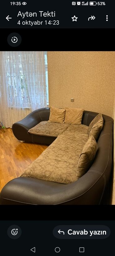 kovrolit satışı: Künc divan, İşlənmiş, Açılmayan, Bazasız, Dəri, Çatdırılma yoxdur