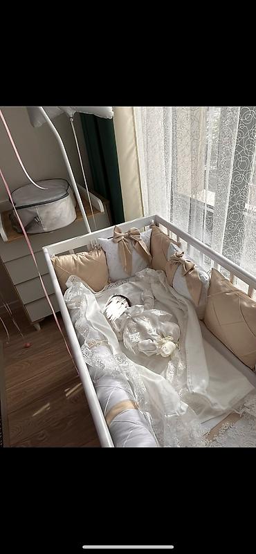 bunk bed: Продаётся белая детская кроватка INDY из дерева с регулируемой высотой — 2