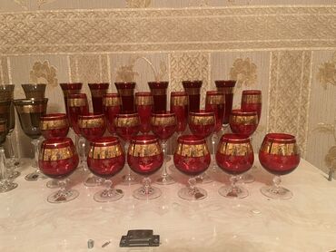 qab qacağ: Бокалы, цвет - Красный, Стекло