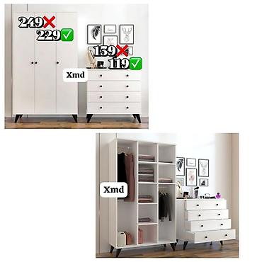 bez dolab: Yeni, 6 qapı, Güzgülü, Ağ, Açılan, Düz dolab — 5