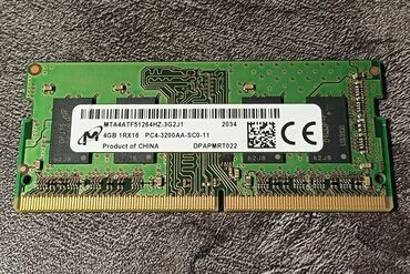 оперативная память exceleram: Оперативдик эс-тутум, Колдонулган, Micron, 4 ГБ, DDR4, 3200 МГц, Ноутбук үчүн