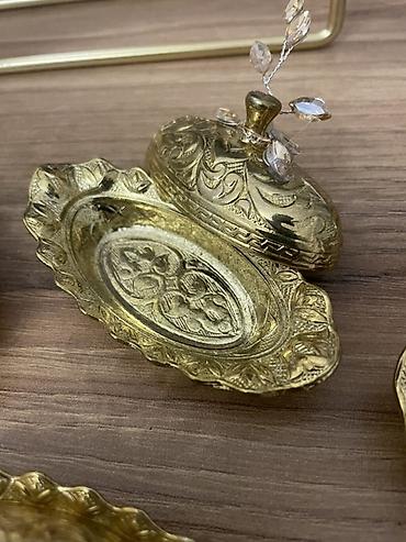 mis samovar: Məhsul: Qapaqlı dekorativ mis qablar dəsti 10 ədəd, Türkiya, suvenir — 5