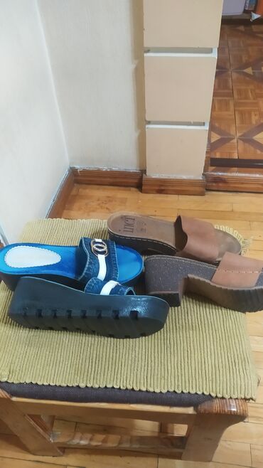 Домашние тапочки: Домашние тапочки, 37.5, Б/у, цвет - Синий — 3