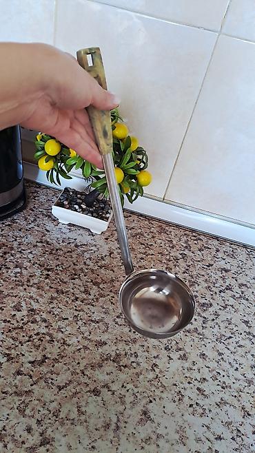 çömçə: Məhsul: Qədimi nerj poladdan kepçe Təsvir: - Material: Nerj — 1