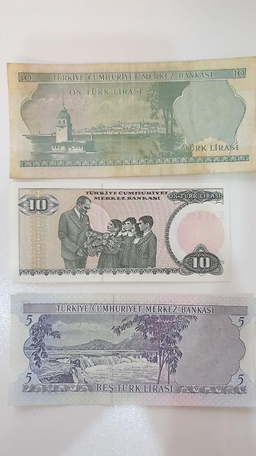 turk samavarı: Kolleksiya üçün köhnə Türkiyə lirəsi banknotları seti - Ümumi — 2