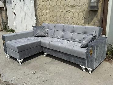 Divanlar: Künc divan, Yeni, Açılan, Vеlur parça, Pulsuz çatdırılma — 1