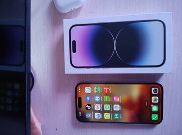 телефоны xiaomi 12: IPhone 14 Pro, Колдонулган, 256 ГБ, Deep Purple, Коргоочу айнек, Каптама, Кабель, 88 %