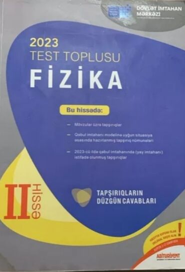 тесты по химии: Məhsul: “2023 Test Toplusu – Fizika”, II hissə Xüsusiyyətlər: -