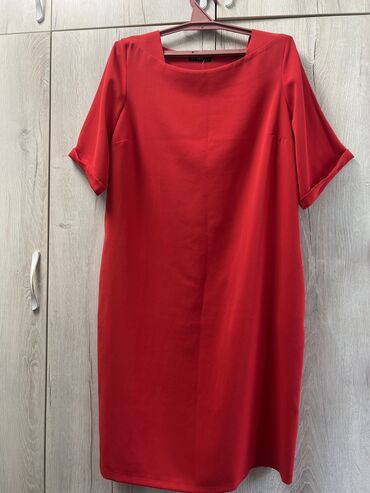 красная платье: Повседневное платье, Турция, Осень-весна, Короткая модель