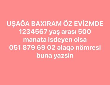 eczaci: Uşağa baxiram öz evimde 600 manata ayligi maraglanmağ isdeyen eıaqə