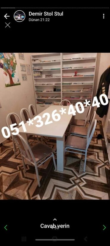 Masa və oturacaq dəstləri: Qonaq otağı üçün, Yeni, Açılmayan, Kvadrat masa, 8 stul -da lalafo.az — 23 Masa və oturacaq dəstləri: Qonaq otağı üçün, Yeni, Açılmayan, Kvadrat masa, 8 stul — 23