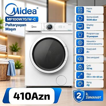 zero 40: Paltaryuyan maşın Midea, 7 kq, Yeni, Avtomat, Qurutmasız, Kredit yoxdur, Ödənişli çatdırılma — 3