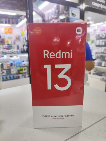 купить кейс для наушников: Redmi, Redmi 13, Жаңы, 256 ГБ, түсү - Кара, 2 SIM