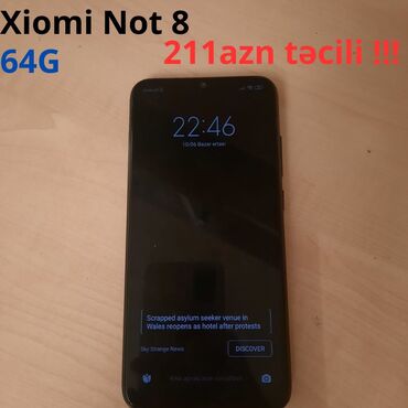 xiaomi note 9 qiymeti: Xiaomi Redmi Note 8, 64 GB, rəng - Qara, 
 Barmaq izi