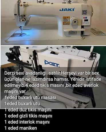 utu santexnik: Dərzi sexi üçün tam avadanlıq paketi. Komplektə daxildir: - 4 ədəd — 1