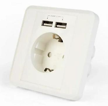 Utičnice: Ugradna zidna električna utičnica sa dva USB porta - Tip utičnice — 1