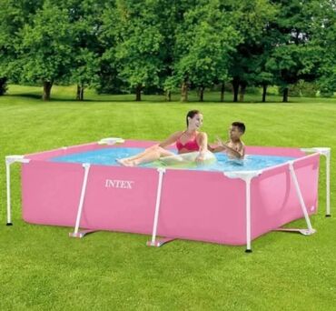 igrice za devojcice: 💦💦💦 Bazen INTEX 220x150x60 cm pink - metalna konstrukcija NOVO!