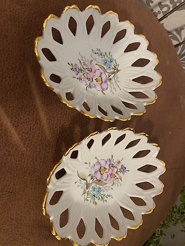 farfor qablar: Porcelain meyvə/şirniyyat qabları – 2 ədəd dəst - Material: incə — 1