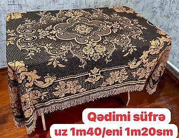 qedimi parca: Qədimi üslubda süfrə - Ölçü: uzunluq 1 m 40 sm, en 1 m 20 sm - Rəng — 1