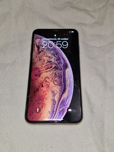 Apple iPhone: IPhone Xs Max, 256 GB, Qızılı, Qırıq, Face ID