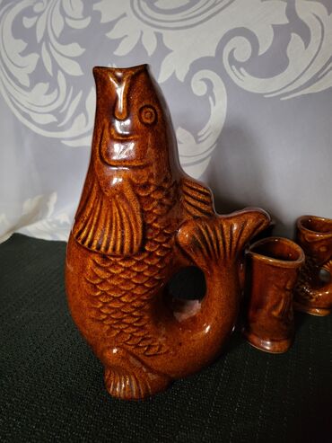 Čaše: Komplet nov za pice rucni rad 60te.Poljska. Komplet braon,rucni — 13