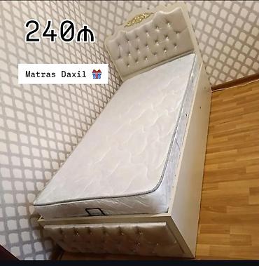 tek kravat ucuz: Tək nəfərlik çarpayı – matras daxil - Klassik dizaynlı başlıq: krem — 1