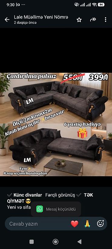 ✔️ *Künc divanlar* Fərqli görünüş ✔️ *TƏK QİYMƏT* 😎 Yeni və