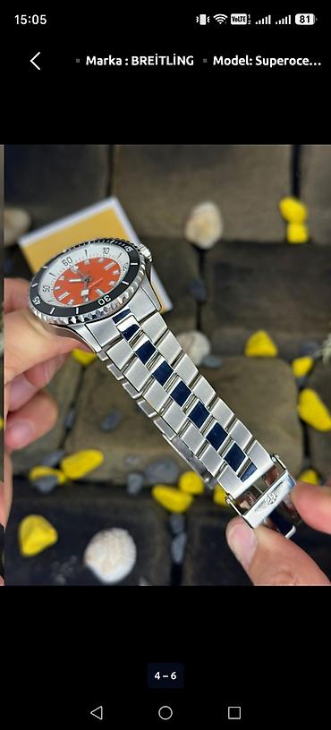 willande saat: Yeni, Qol saatı, Breitling, rəng - Qara — 3