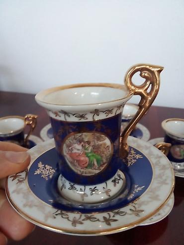 qab qasiq: Qəhvə dəsti, rəng - Göy, Farfor, 6 nəfərlik, Almaniya — 1