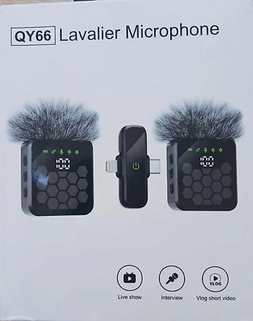 Аудиотехника: QY66 Lavalier Microphone – simsiz klip mikrofon dəsti - İki ədəd — 1