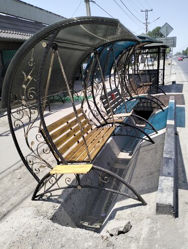 Садовые качели: Садовые качели Металл, Со спинкой, С крышей — 13