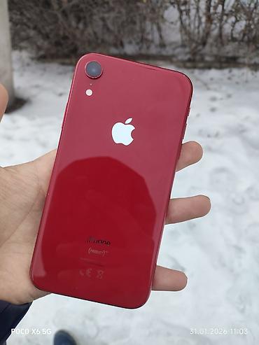 Apple iPhone: IPhone Xr, Б/у, 64 ГБ, Красный, Чехол, 85 % — 1