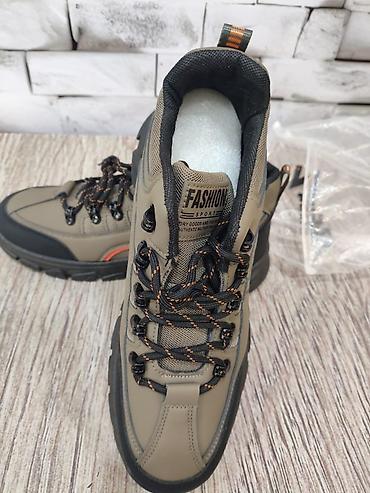 Кроссовки и спортивная обувь: Lian-Di trekking/kross ayaqqabısı - Rəng: xaki (qara detallarla) — 4